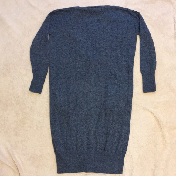 Gap blue heathered maxi buttoned v-neck cardigan - Picture 4 of 5